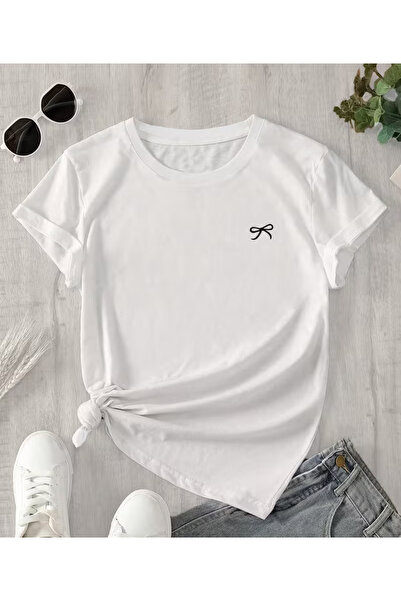NOURAM Women's Casual Short Sleeve T-Shirt - Butterfly Top with Bow Detail, C...