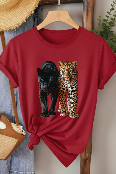 l'eivor Μπλουζάκι από βαμβακερό Leopard Printed