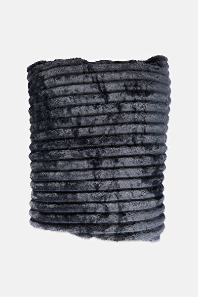 COTTON HOME Single Size Stripe Blanket, Dark Grey