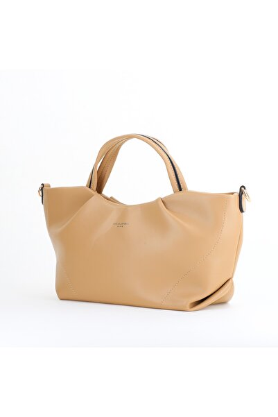 David Jones Paris Women's casual purse made of taupe eco-leather