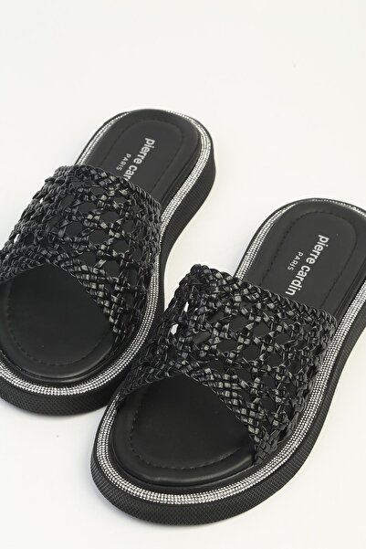 Pierre Cardin Μαύρες γυναικείες παντόφλες PC-7897