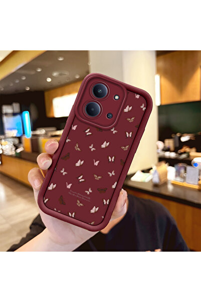 ucuc Redmi 15C 4G/5G Uyumlu Darbeye Dayanıklı Kamera Korumalı Bordo Silikon B...