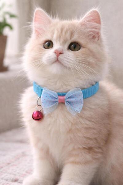 NitruDesign Fiyonk Kumaş Kedi Kolyesi