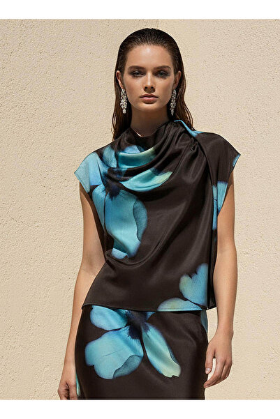 Iconic Draped Top with Cowl Neck