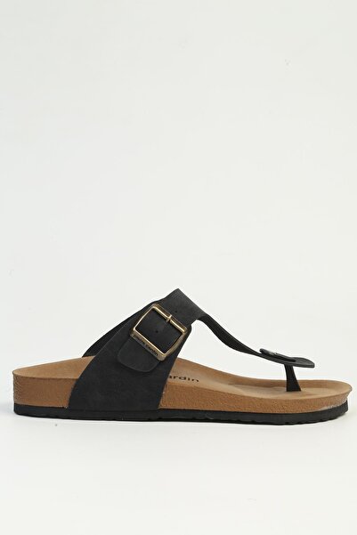 Pierre Cardin Μαύρες ανδρικές παντόφλες Nubuck PC-7915