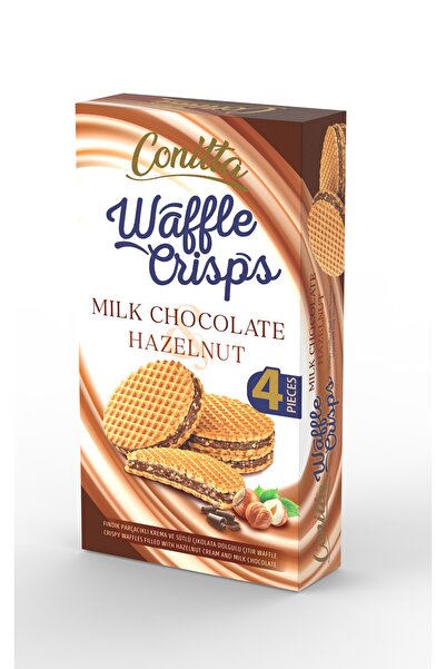 CONİTTA Waffle Crisps – Fındık Kremalı ve Sütlü Çikolatalı Gofret 100 Gr. (1 ...