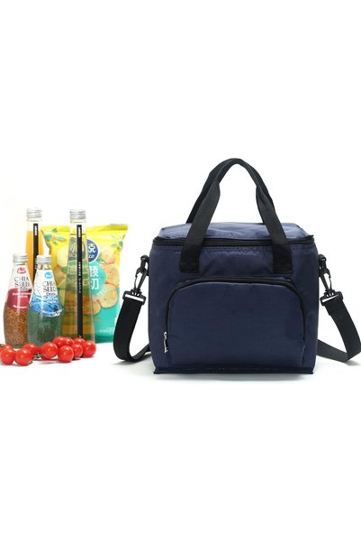 Alcoach Flat-Coated Leather Food Delivery Bag with 11 Litres Capacity with Lunch Boxes for School and Office Meal Bag