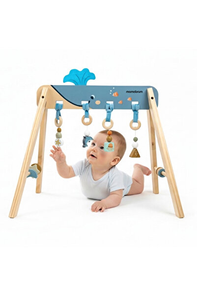 mamabrum Baby gym lemn ocean cu jucării senzoriale