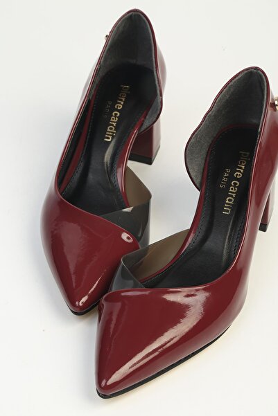 Pierre Cardin Γυναικεία παπούτσια με τακούνι από λουστρίνι μπορντό PC-7823