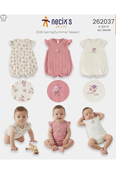 Necix's KIZ BEBEK YAZLIK TULUM 0- 6 AY COTON PENYE KUMAŞ 5470 5457 5491