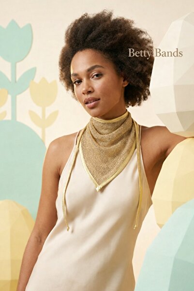 Handmade Betty Bands Gold Glitter Scarf Bandana Women's Hair Accessory Stylis...