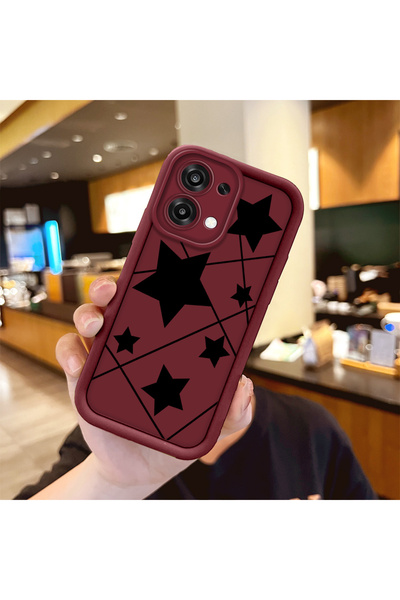 ucuc Oppo A6 Pro 4G/5G Uyumlu Darbeye Dayanıklı Kamera Korumalı Bordo Silikon...