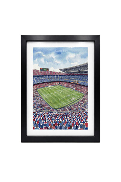 KAYNOCK Matchday: Barcelona, Stadyum, Poster Tablo Siyah Çerçeve