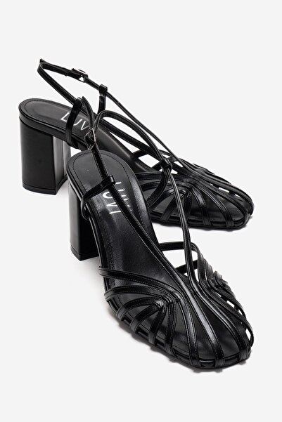 LuviShoes Pantofi cu toc gros pentru femei WILDA negri