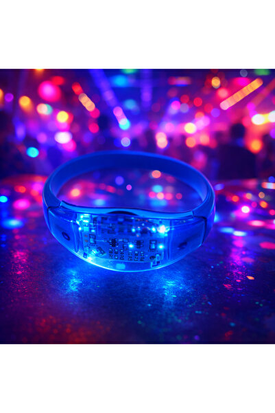 PARTİPORT Sensörlü Sesle Duyarlı LED Işıklı Bileklik Müzikle Yanan Party Bile...