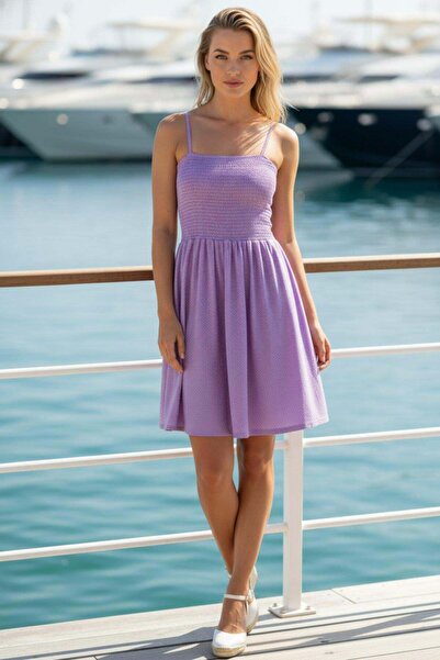 Mossta Gipeli Mini Jersey Dress with Rope Straps - Purple