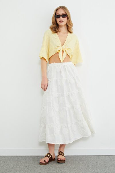 Fulla Moda Tasseled Elastic Waist Maxi Skirt