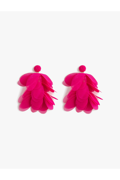 Koton Floral Tulle Earrings Large Size