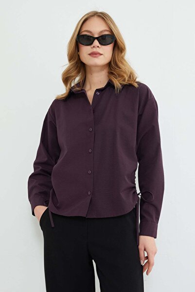 Fulla Moda Βασικό Φαρδύ Πουκάμισο με Σούρες στα Πλαϊνά