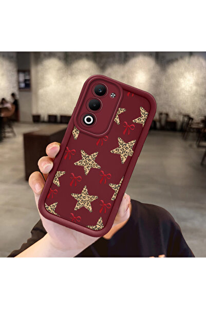 ucuc Oppo A5 4G/5G Uyumlu Darbeye Dayanıklı Kamera Korumalı Bordo Silikon Bas...