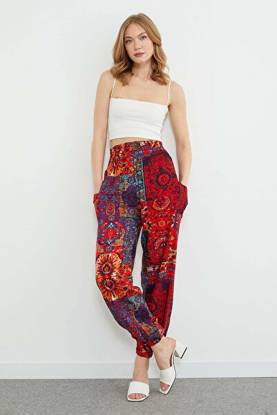 Fulla Moda Ethnic Patterned Waist Gipeli Shalwar Trousers