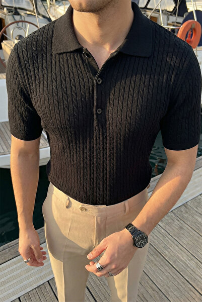 Livio Ferri Ανδρικό πλεκτό μπλουζάκι Tangi Premium βαμβακερό, στενής γραμμής,...