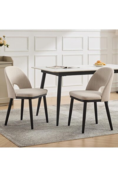 Garvee Wooden Dining Chair Set (2 Pieces), Modern Rustic Kitchen Chairs Uphol...