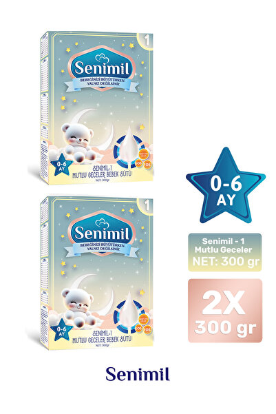 SENİMİL Senimil-1 Mutlu Geceler Bebek Sütü 300 Gr (0-6 AY) 2 Li Avantaj Paketi