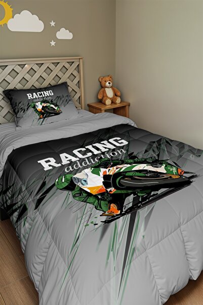 EVPANYA Πάπλωμα και μαξιλαροθήκη μονόχωρου με σχέδιο Son Viraj Motor