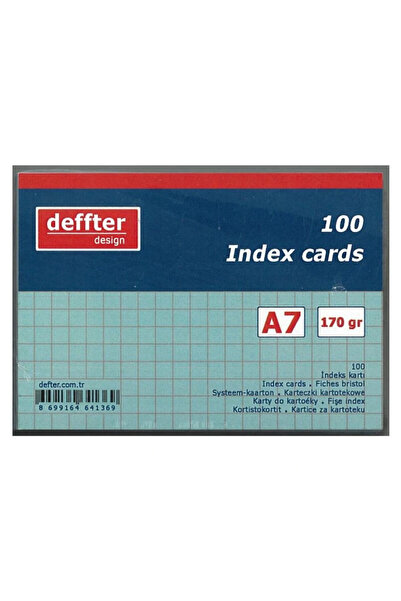 DEFFTER A7 Kareli Index Kartı Mavi