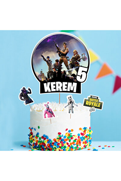 Parti Evreni Kişiye Özel Fortnite Temalı Pasta Süsü Seti