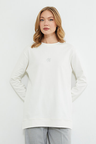 Fulla Moda Туніка оверсайз Fullamodest з тисненням квітки лотоса