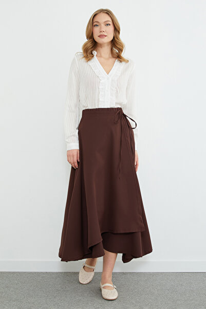 Fulla Moda Side Tie Layered Maxi Skirt