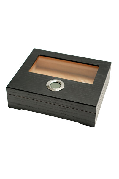 Parmida Siyah Puro Saklama Kutusu Nemlendirici Premium Humidor PHUM0263
