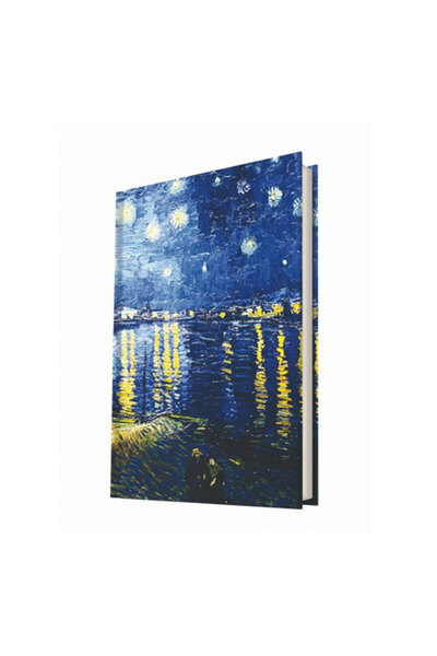 DEFFTER فن الليلة المرصعة بالنجوم فوق الراون (فان جوخ) غلاف صلب مخطط 14x20 سم