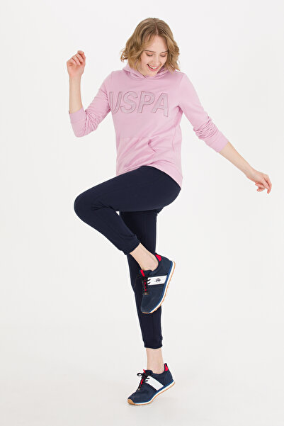 U.S. Polo Assn. Γυναικείο φούτερ με κουκούλα ανοιχτόχρωμο μανόλια 50256250-VR224