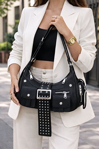 mothers dream حقيبة كتف عصرية متعددة الجيوب بمشبك للإطلالات الجريئة اليومية