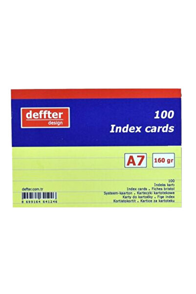 Genel Markalar İndex Kartı A7 Sarı Çizgili Dndf 641246