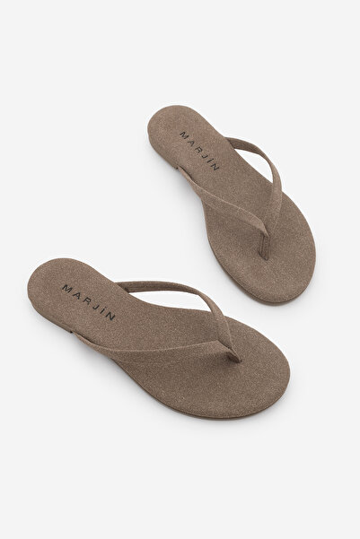 Marjin Γυναικείες παντόφλες με λεπτό λουράκι και στρογγυλή μύτη, καθημερινές ...