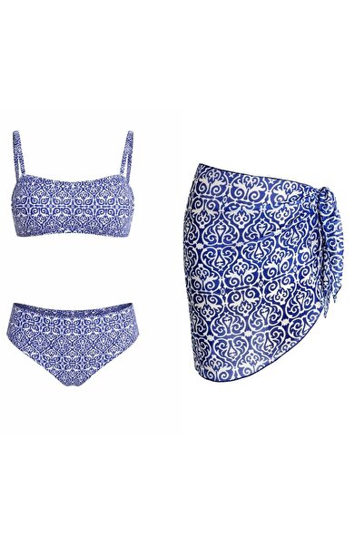 SAILOR moda Set bikini pareo scurt, fără bretele