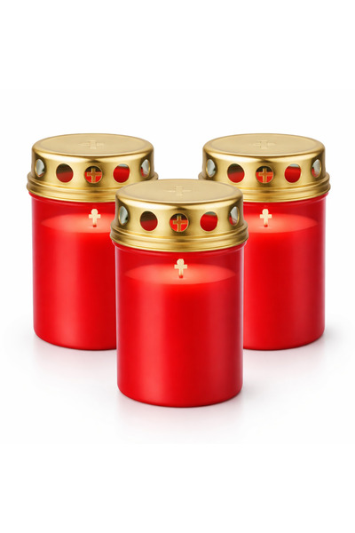 MC Micostore Σετ 3 πλαστικών κεριών με καπάκι, διάρκεια καύσης 15 ώρες, 7 x 5...