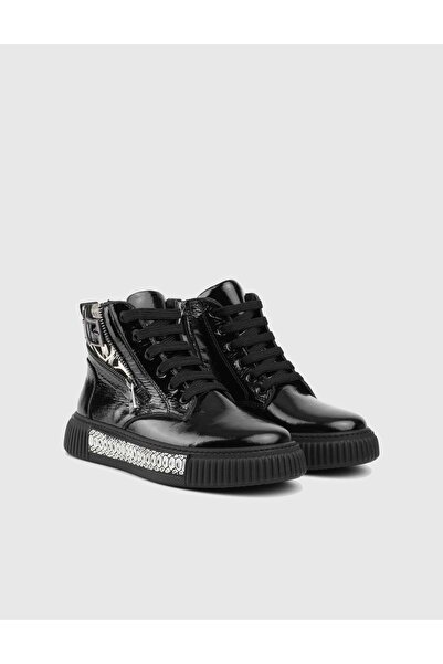 İLVİ Cedar Genuine Patent Leather Women's Black Boots