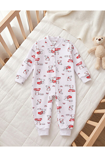 MiniKids BB Ρουμανία Σ' αγαπώ Κόκκινη γάτα ολόσωμη φόρμα