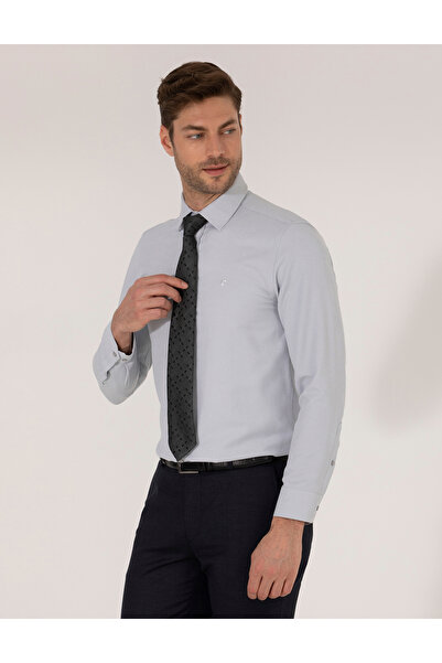 Pierre Cardin Γκρι πουκάμισο Oxford στενής γραμμής 50268227-VR024