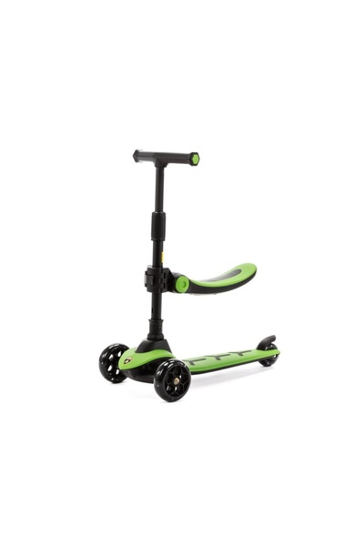 ADAMEX Trotineta 2&minus;in&minus;1 pentru copii cu scaun si 3 roti, Verde,