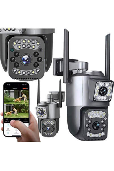 verk group Κάμερα παρακολούθησης εξωτερικού χώρου WiFi 4G διπλού φακού, περισ...