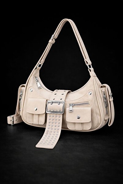 mothers dream حقيبة كتف عصرية متعددة الجيوب بمشبك للإطلالات الجريئة اليومية