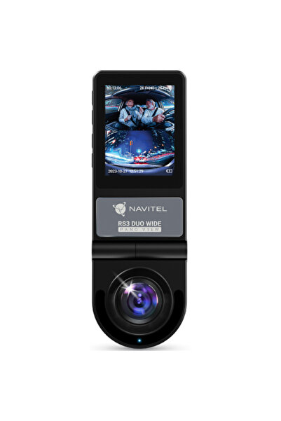 Navitel Cameră video auto DVR RS3 Duo Wide, 2 camere 2K, înregistrare 240 gra...