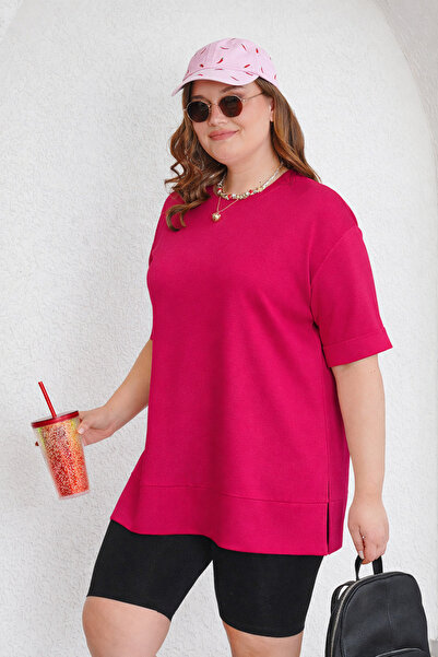 Büyük Moda Plus Size Basic Modal T-Shirt