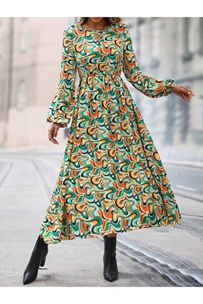 Iuliashop Rochie lungă multicoloră Carian - S